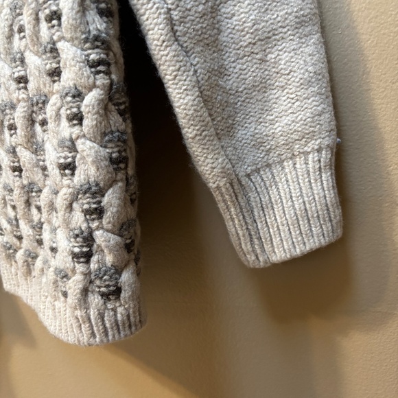 Fisherman out of Ireland Wool Long Sleeve Gray/Tan Cardigan Size XS - Picture 6 of 7